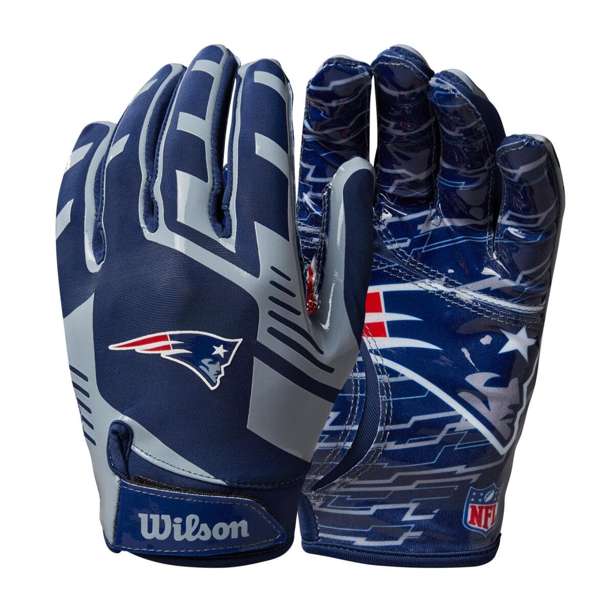 Wilson Sporting Goods Gloves New England Patriots Wilson NFL Team Stretch Fit Receiver Gloves