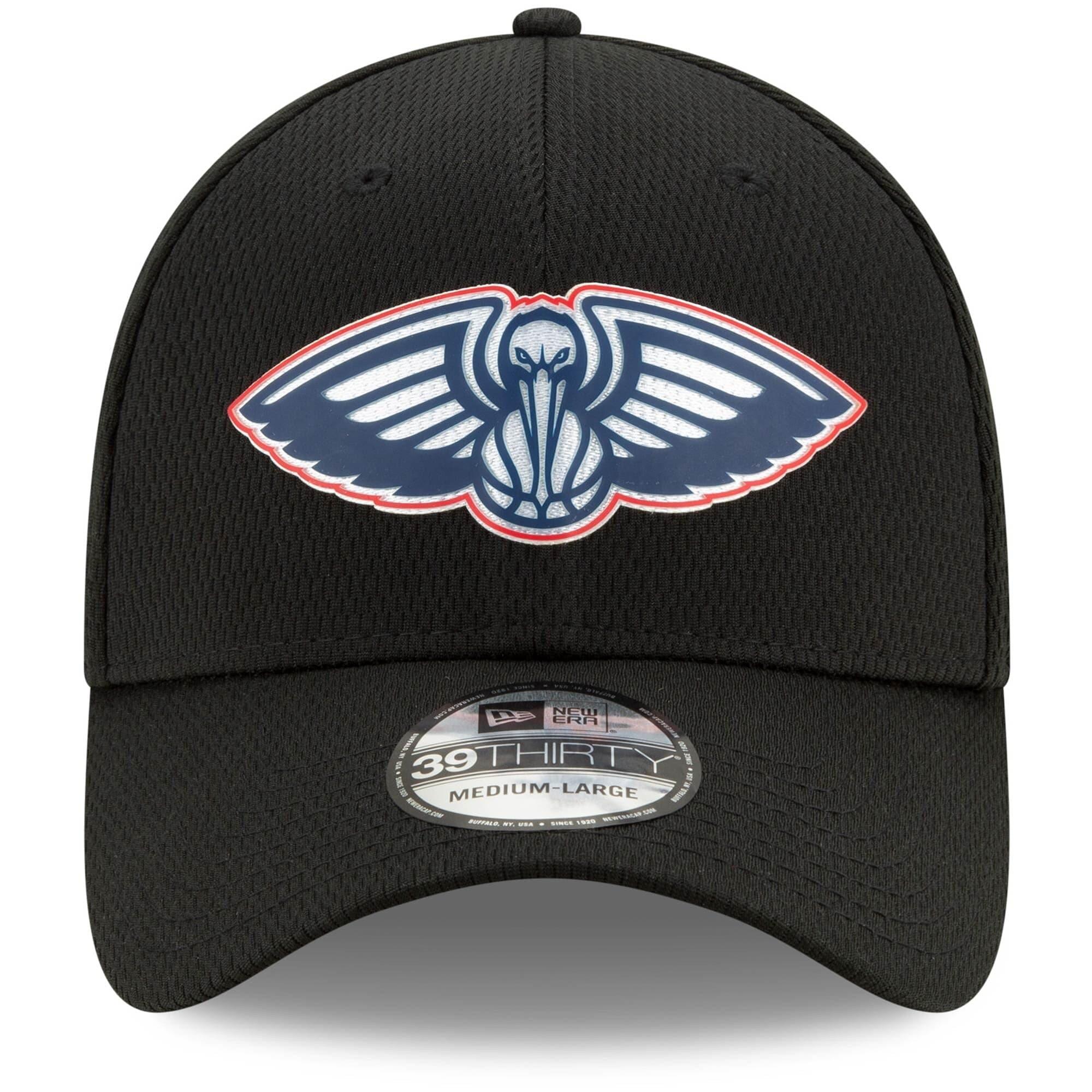 New Era Caps New Orleans Pelicans New Era NBA 2020 Back Half 39THIRTY Flex Fit Curve Hat - Black