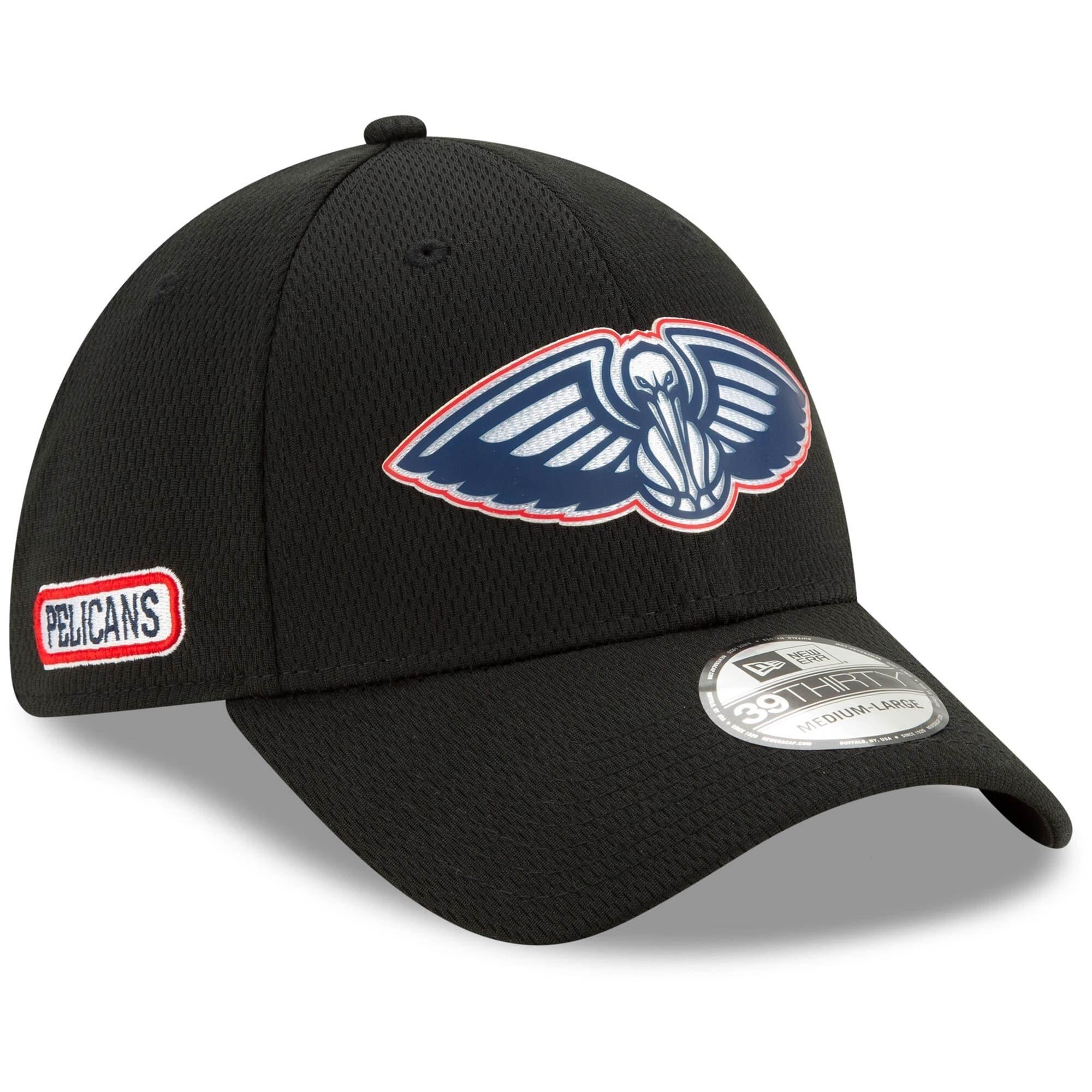 New Era Caps New Orleans Pelicans New Era NBA 2020 Back Half 39THIRTY Flex Fit Curve Hat - Black