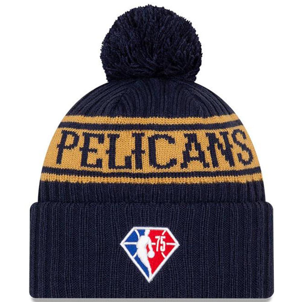 New Era Beanies New Orleans Pelicans New Era NBA 2021 Draft Pom Knit Beanie - Navy