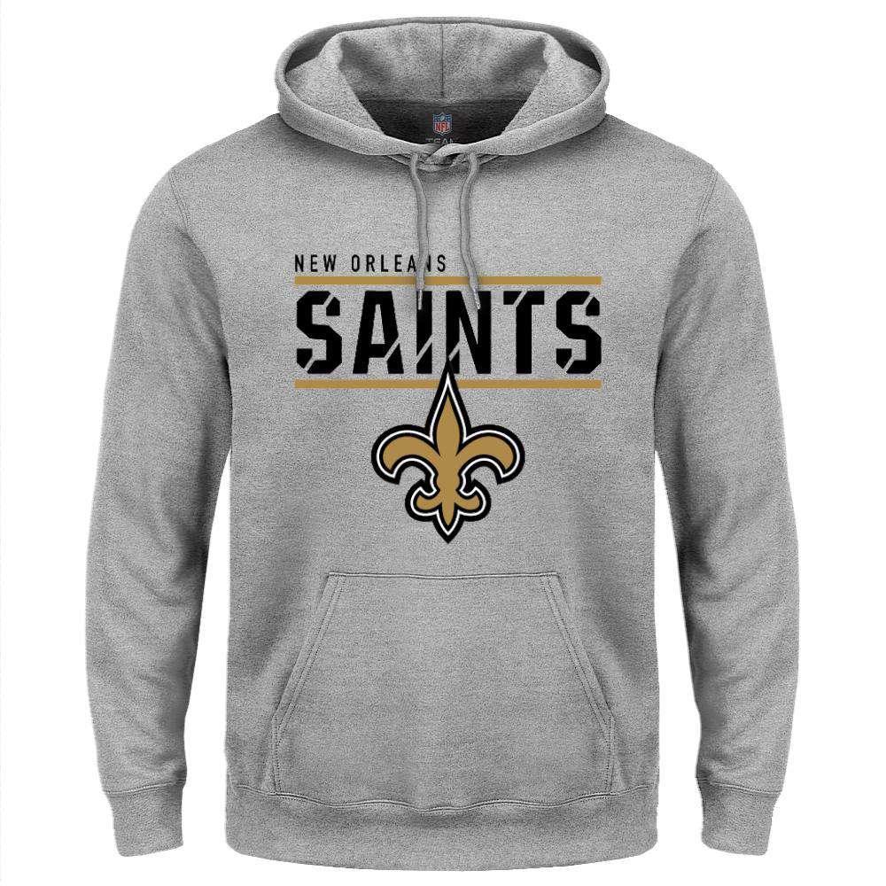 Majestic Athletic Jumpers New Orleans Saints Majestic NFL Flex Team Hoodie Jumper - Grey Marle