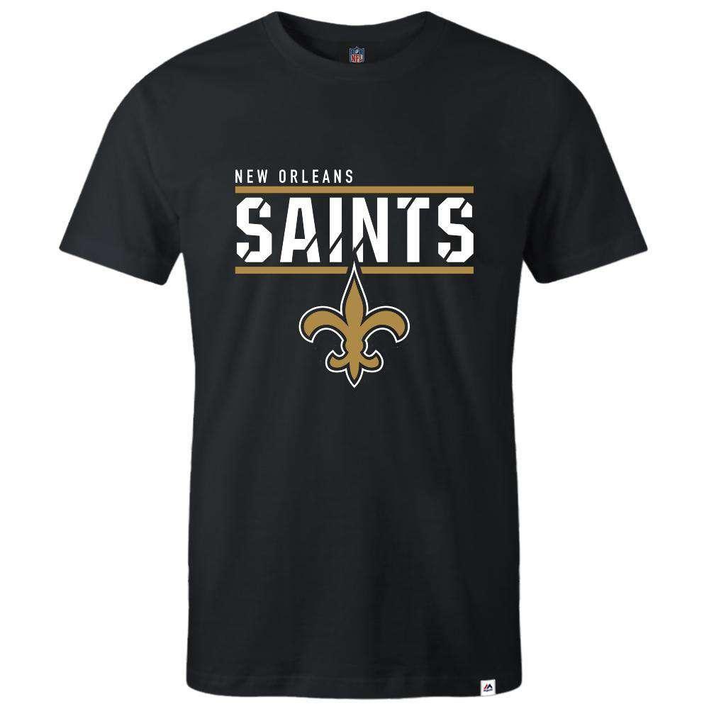 Majestic Athletic T-Shirts New Orleans Saints Majestic NFL Team Flex T-Shirt - Black