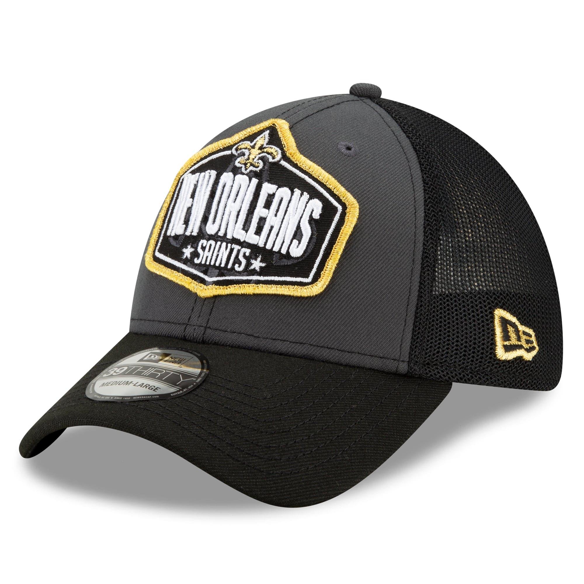 New Era Caps New Orleans Saints New Era 2021 NFL Draft 39THIRTY Flex Fit Curve Hat - Graphite