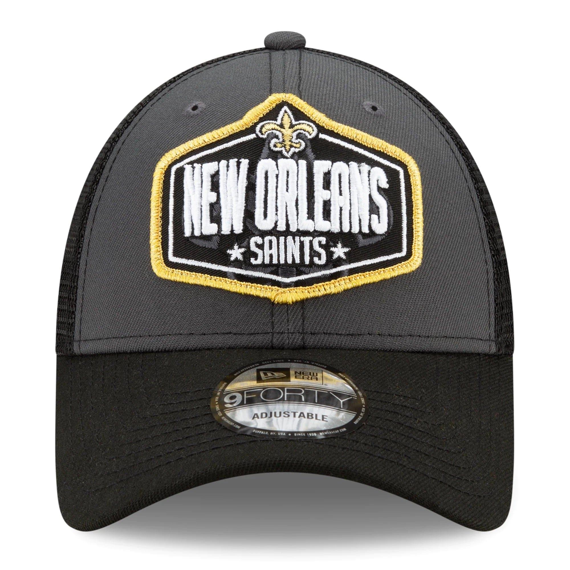 New Era Caps New Orleans Saints New Era 2021 NFL Draft 9FORTY Snapback Curve Hat - Graphite