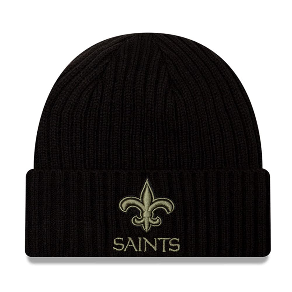 New Era Beanies New Orleans Saints New Era NFL 2020 Salute To Service Cuffed Knit Beanie - Black