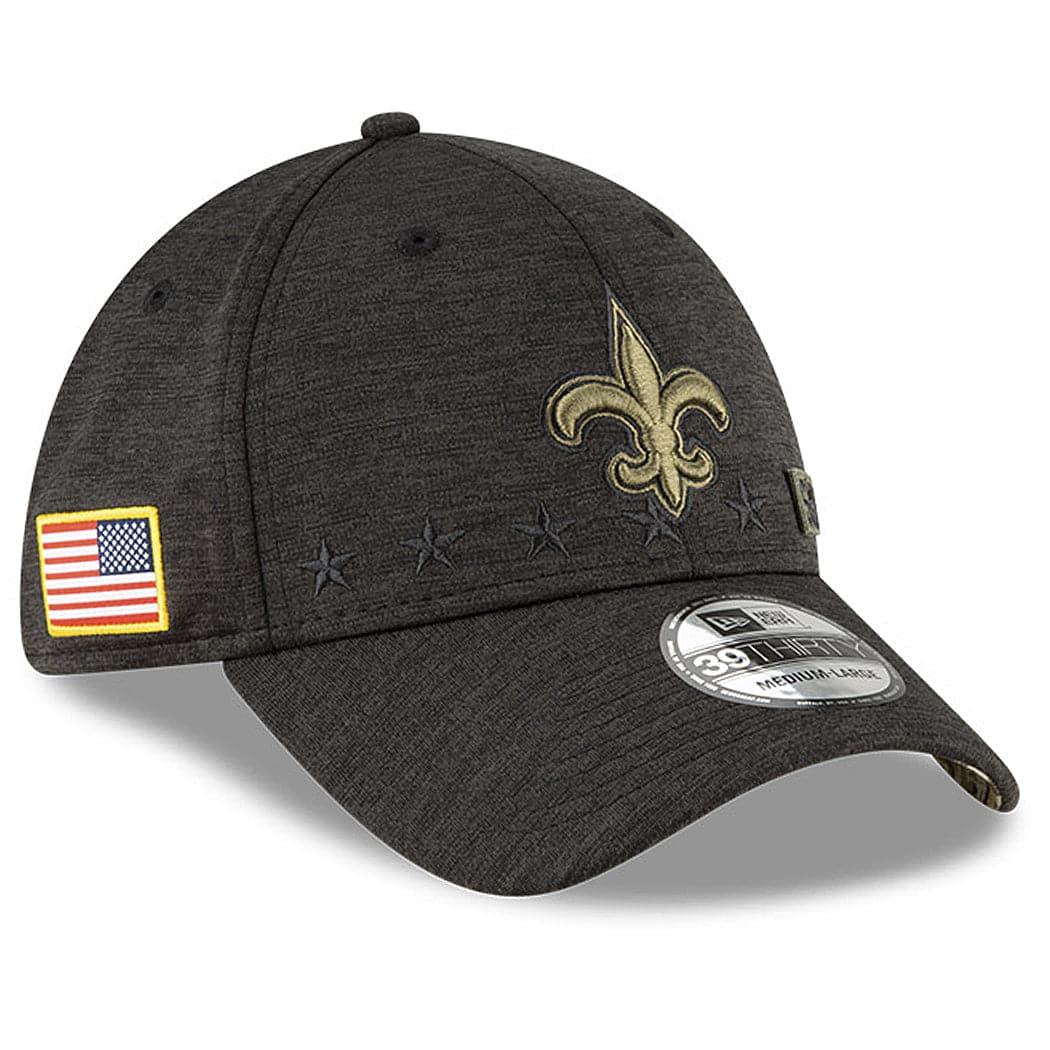 New Era Caps New Orleans Saints New Era NFL 2020 Sideline 39THIRTY Flex Fit Curve Hat - Black