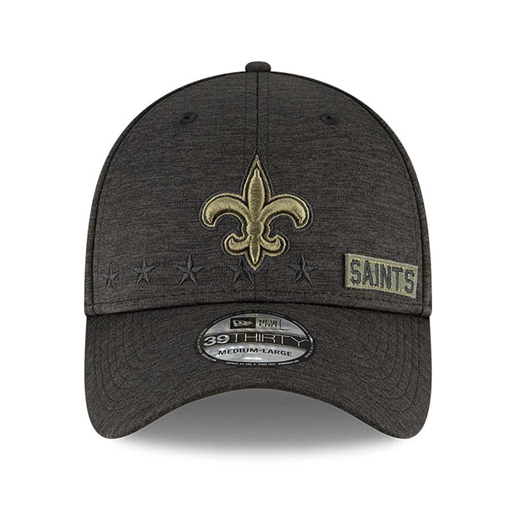New Era Caps New Orleans Saints New Era NFL 2020 Sideline 39THIRTY Flex Fit Curve Hat - Black