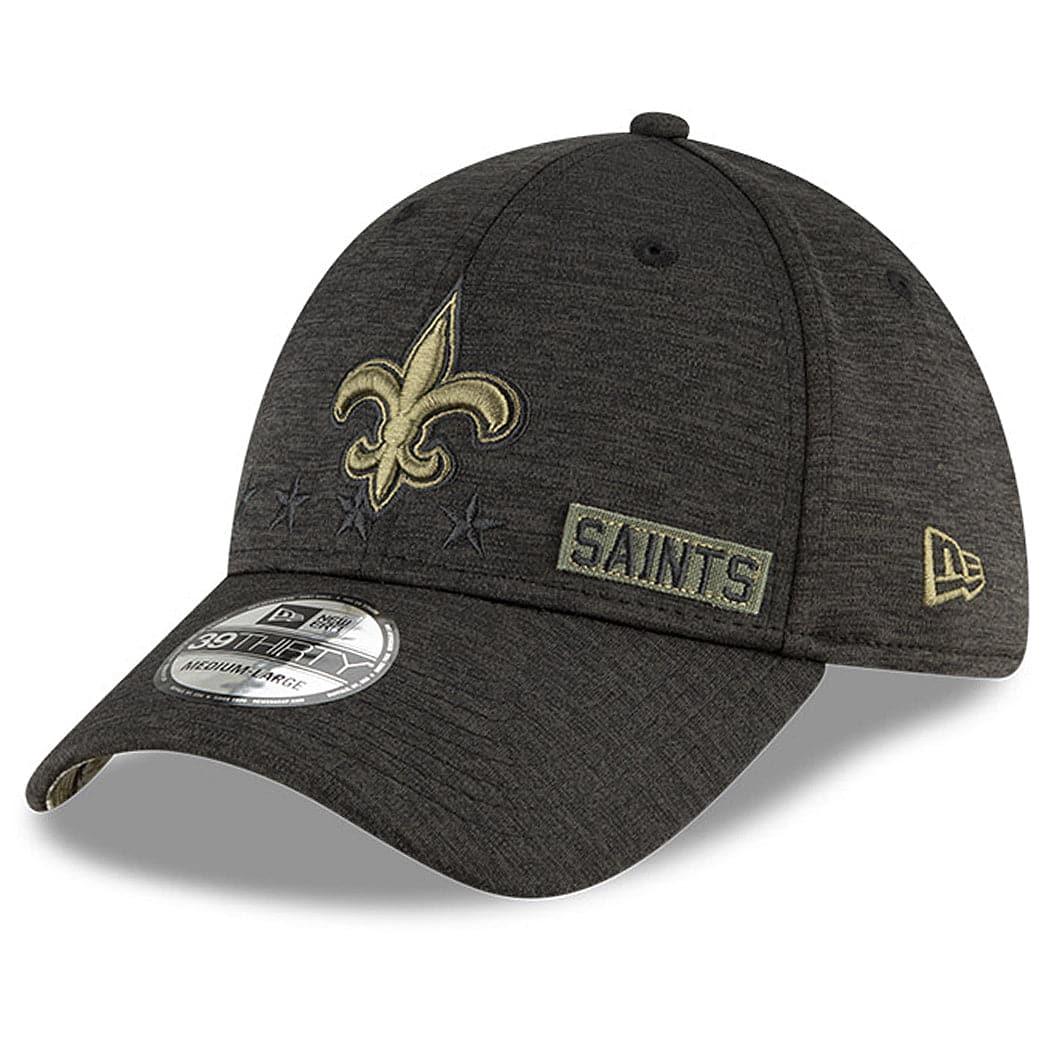 New Era Caps New Orleans Saints New Era NFL 2020 Sideline 39THIRTY Flex Fit Curve Hat - Black