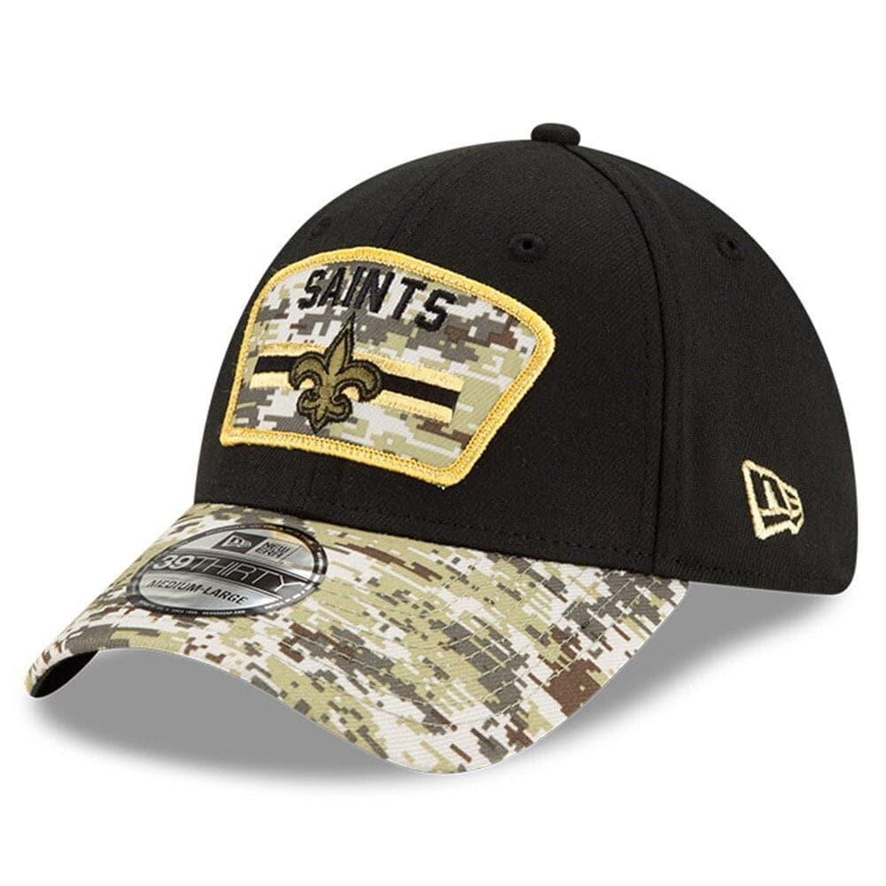 New Era Caps New Orleans Saints New Era NFL 2021 Salute To Service 39THIRTY Flex Fit Hat - Black