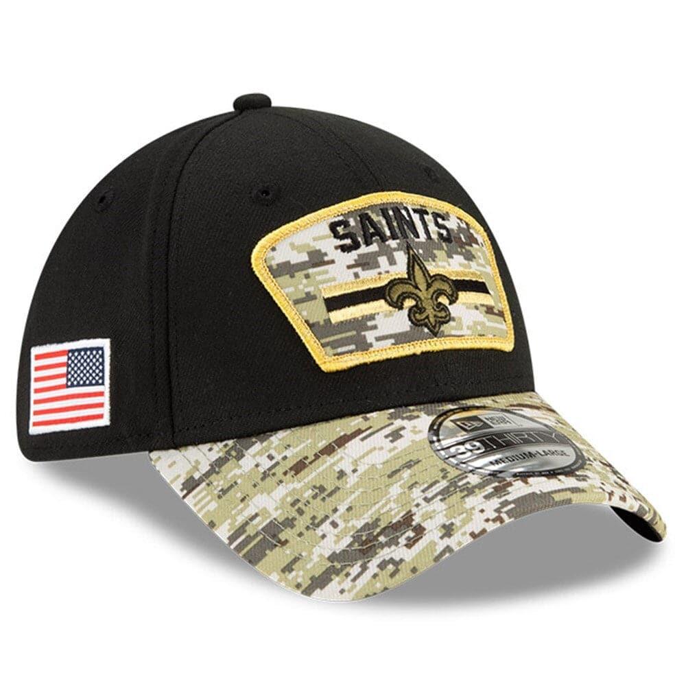 New Era Caps New Orleans Saints New Era NFL 2021 Salute To Service 39THIRTY Flex Fit Hat - Black