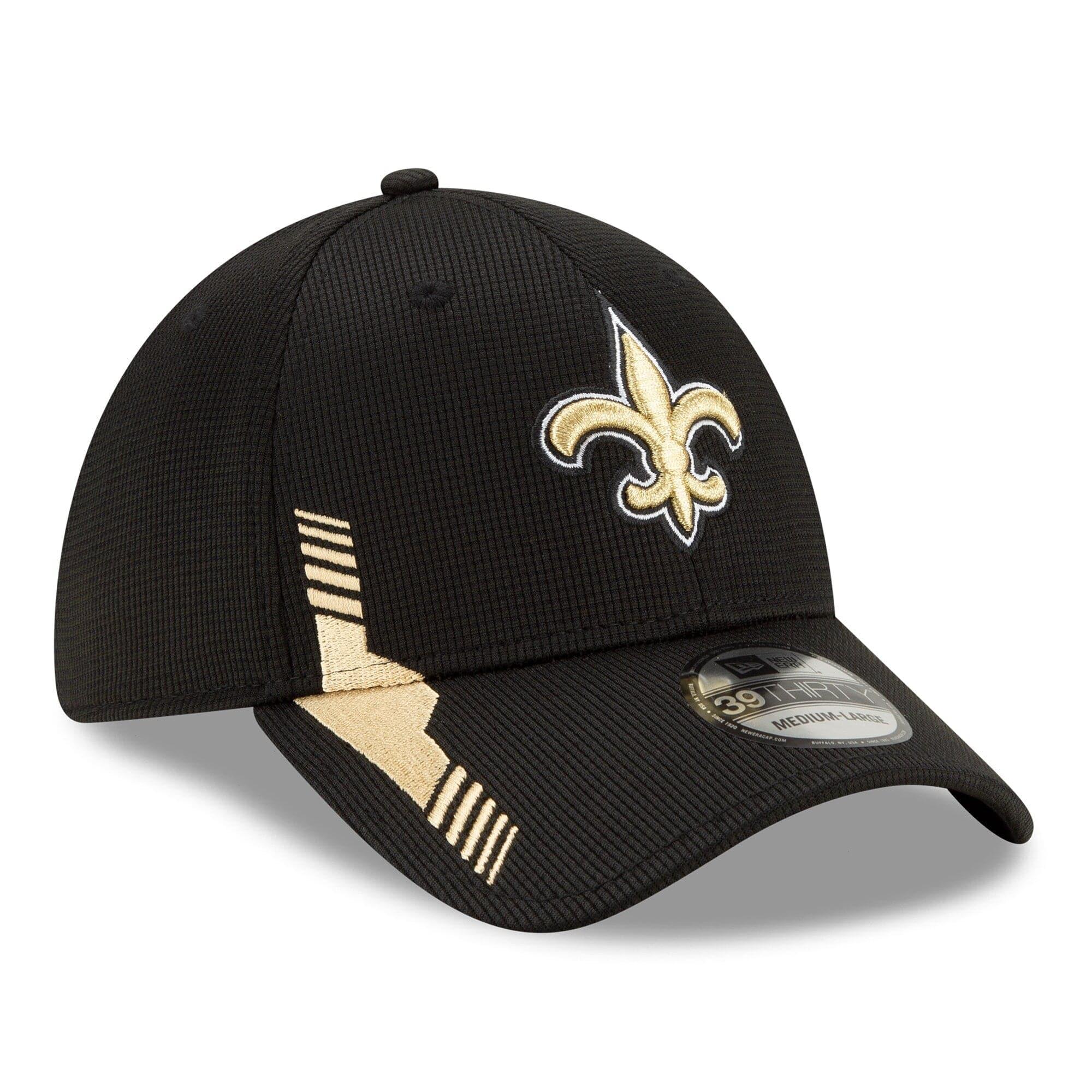 New Era Caps New Orleans Saints New Era NFL 2021 Sideline Home 39THIRTY Flex Fit Hat - Black
