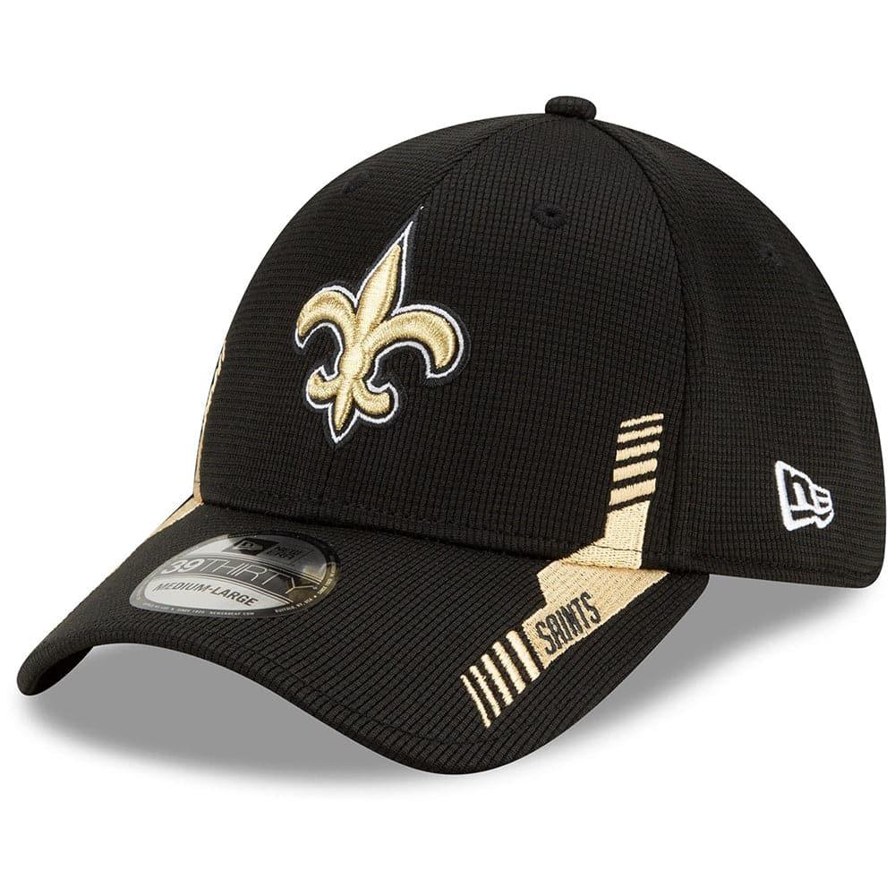 New Era Caps New Orleans Saints New Era NFL 2021 Sideline Home 39THIRTY Flex Fit Hat - Black