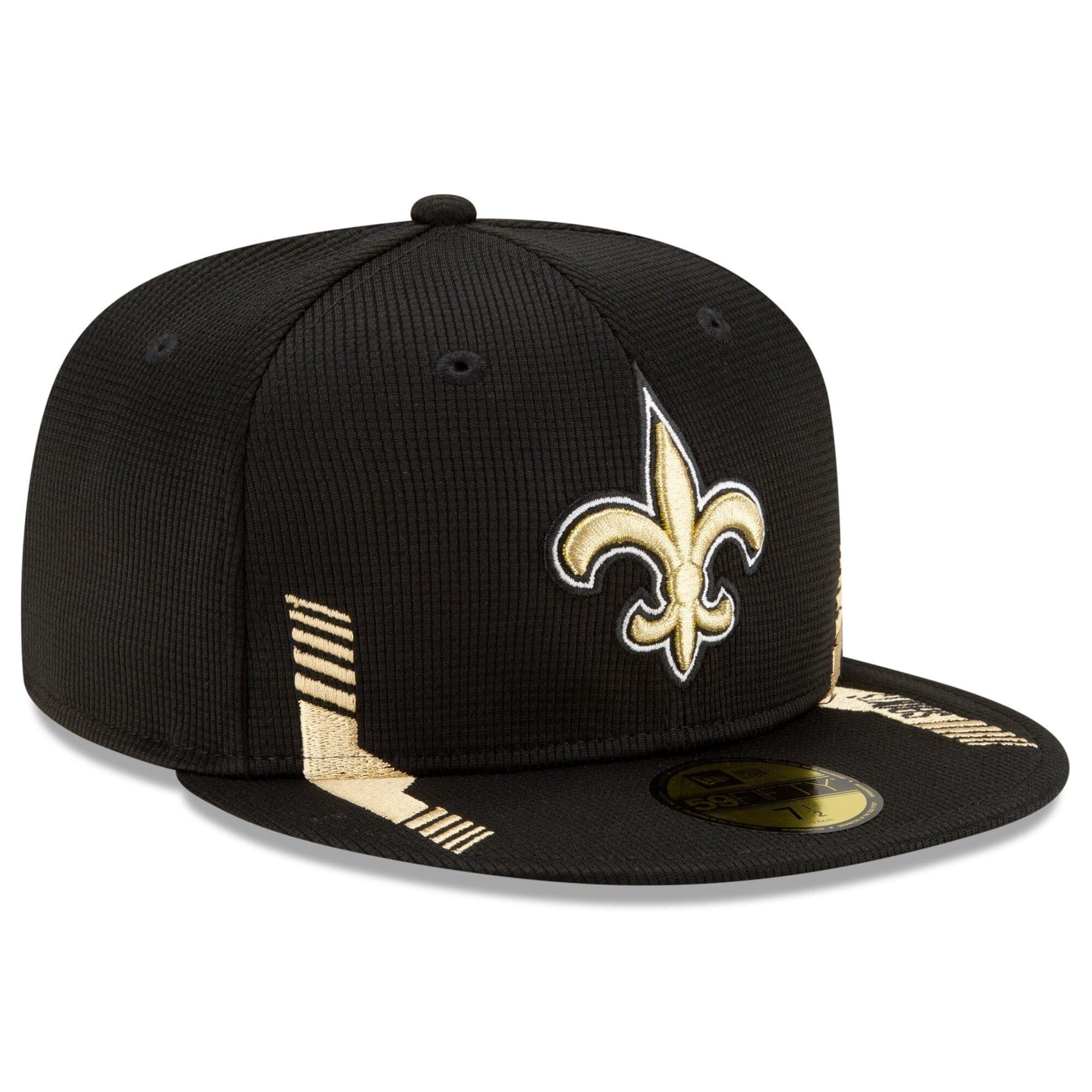 New Era Caps New Orleans Saints New Era NFL 2021 Sideline Home 59FIFTY Fitted Hat - Black