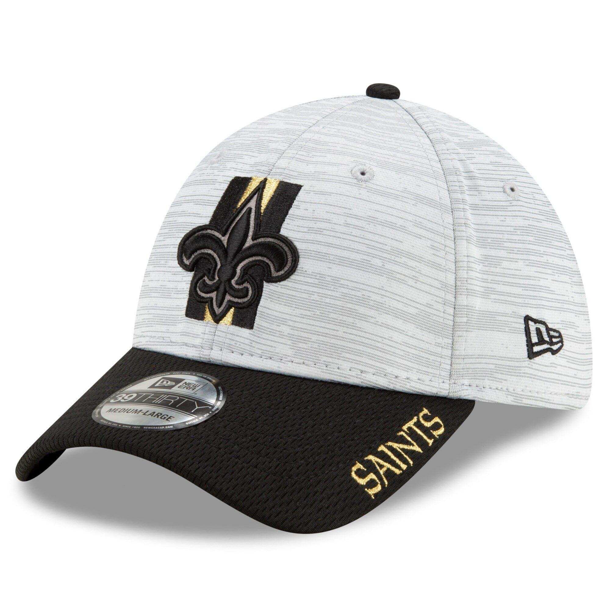 New Era Caps New Orleans Saints New Era NFL 2021 Training Camp 39THIRTY Flex Fit Curve Hat - Grey