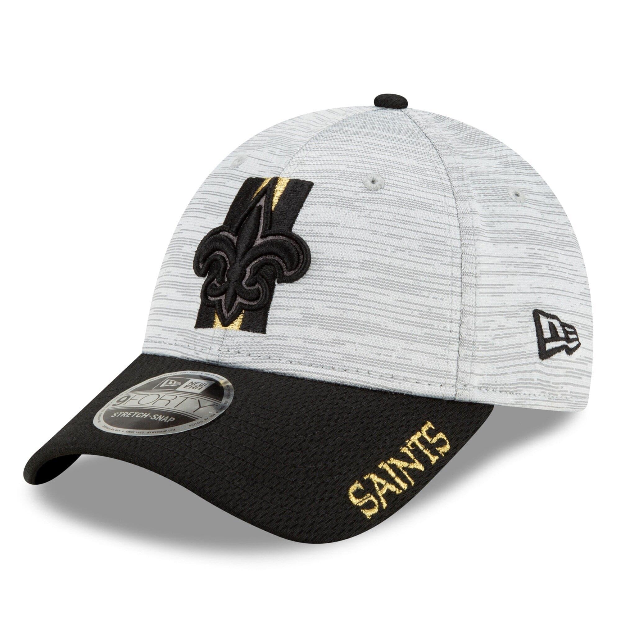 New Era Caps New Orleans Saints New Era NFL 2021 Training Camp 9FORTY Curve Stretch Snapback Hat - Grey