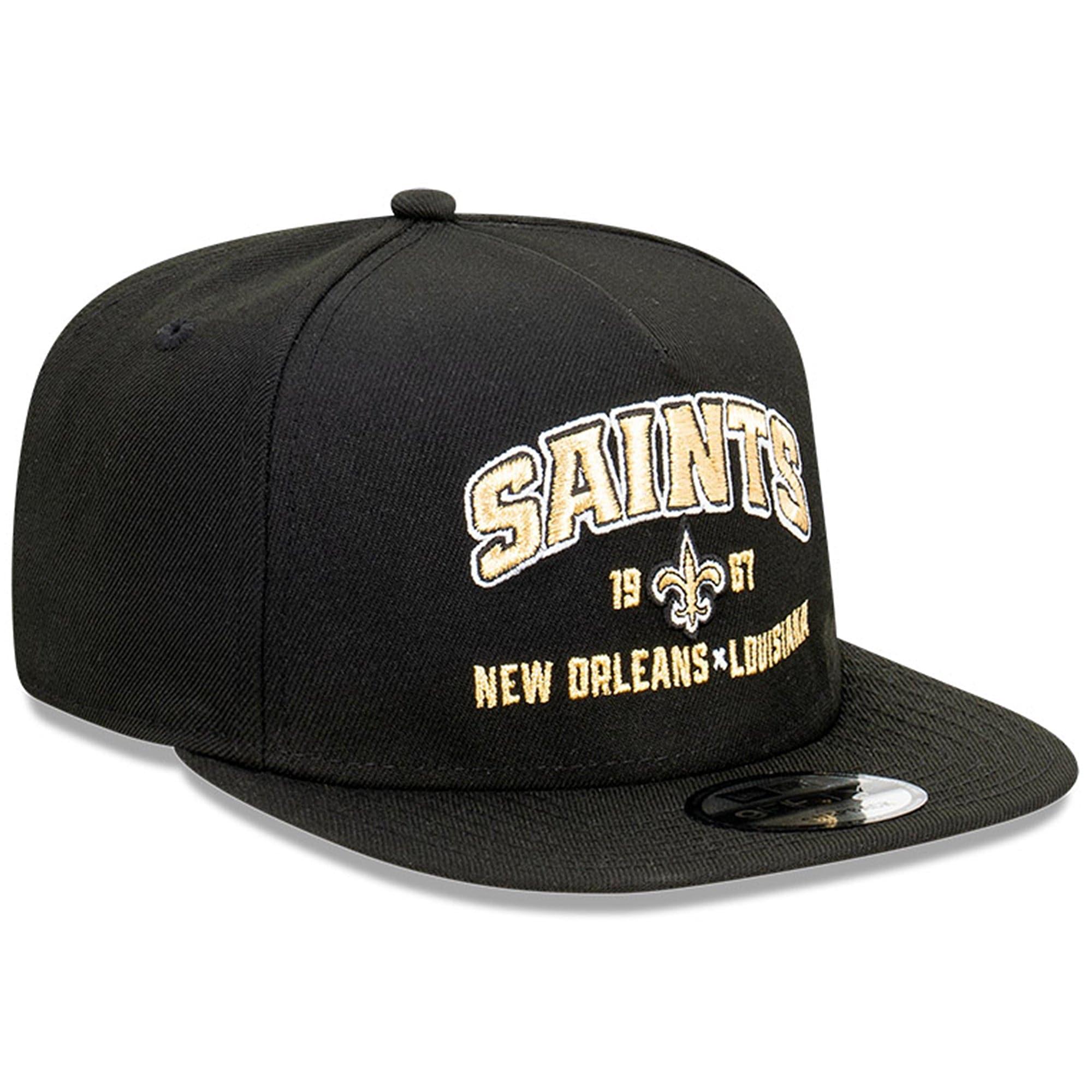 New Era Caps New Orleans Saints New Era NFL Arch Script 9FIFTY OF A-Frame Snapback Hat - Black