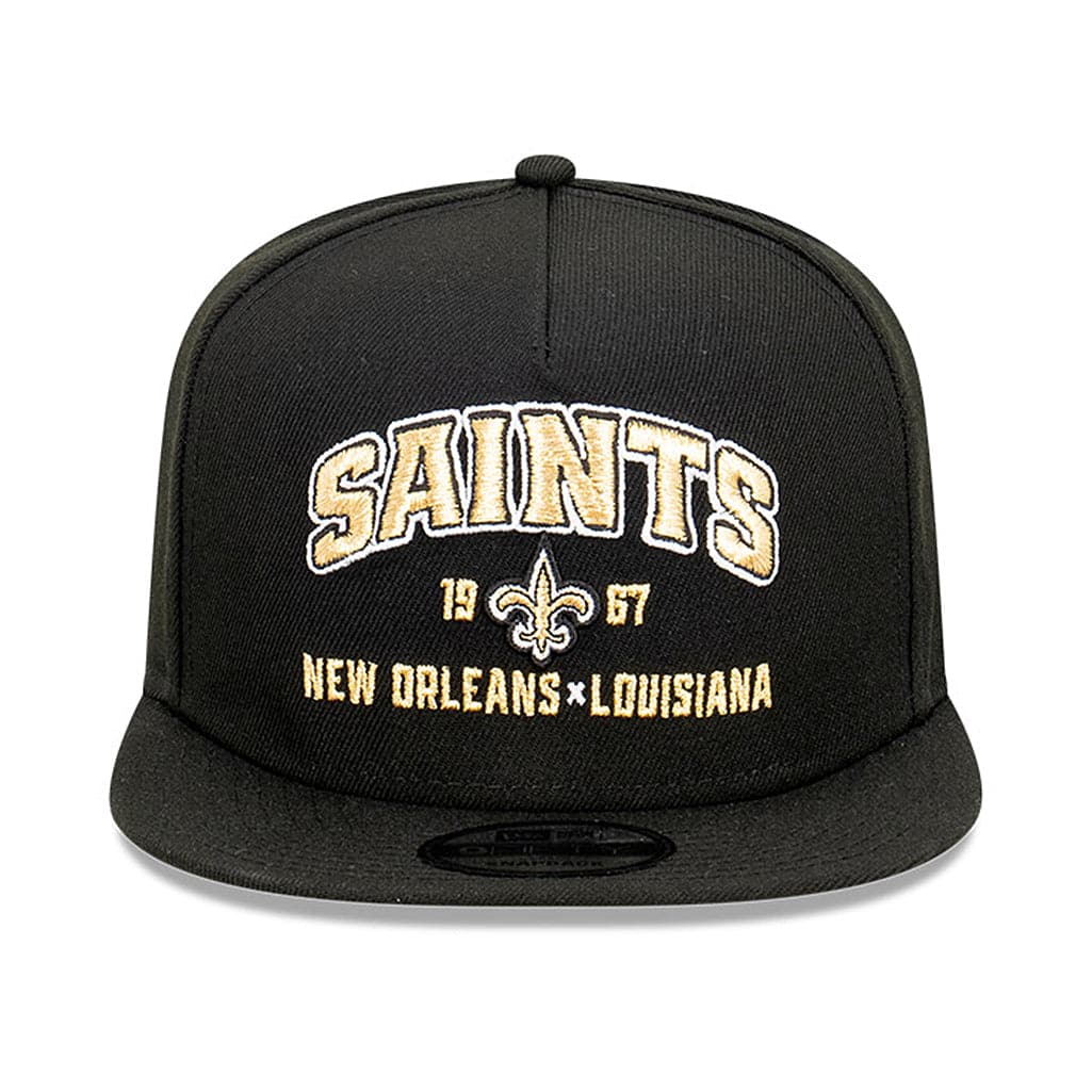 New Era Caps New Orleans Saints New Era NFL Arch Script 9FIFTY OF A-Frame Snapback Hat - Black