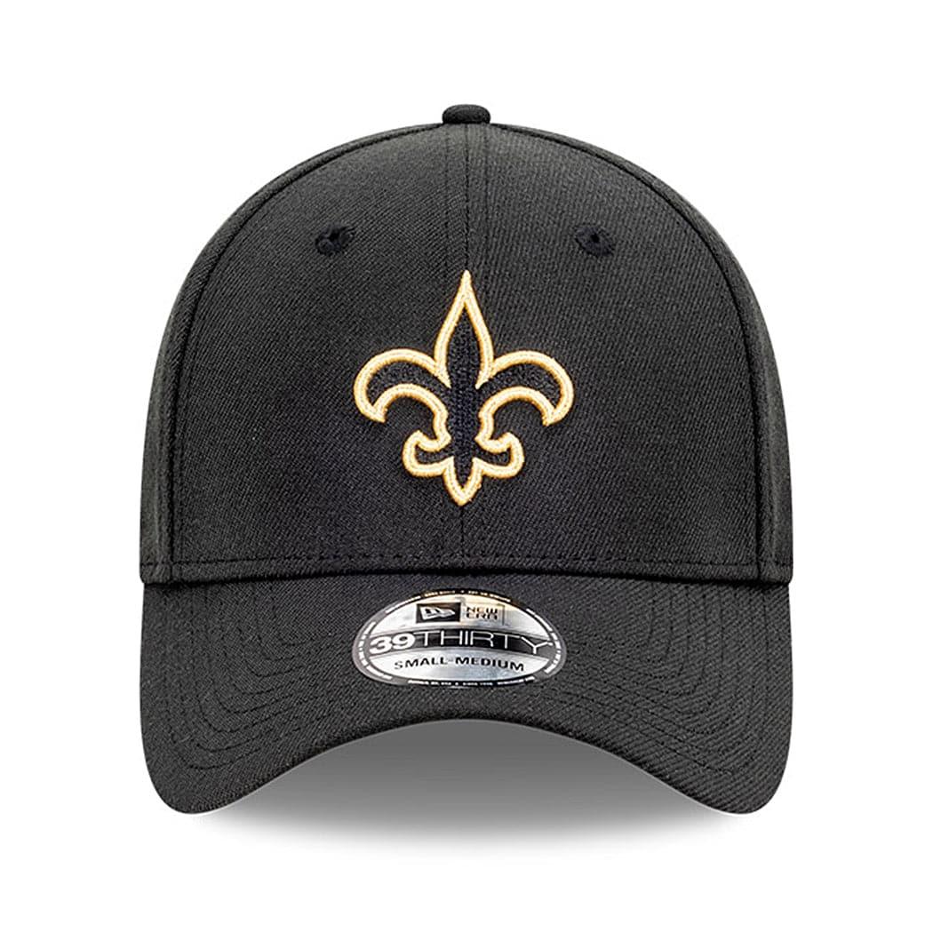 New Era Caps New Orleans Saints New Era NFL Pop Outline 39THIRTY Flex Fiit Curve Hat - Black