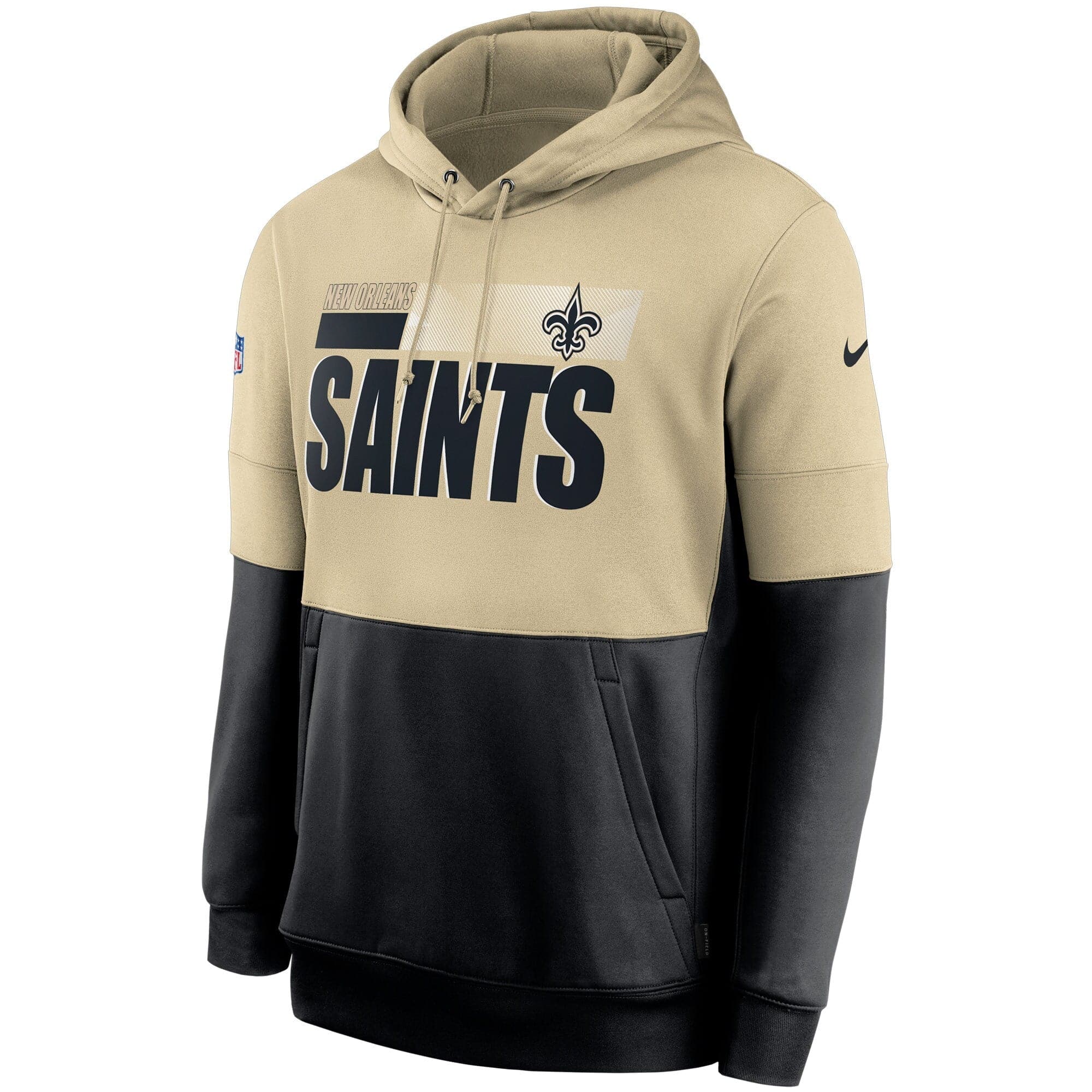 Nike Jumpers New Orleans Saints Nike NFL TN Lockup Therma Hoodie Jumper - Gold/Black