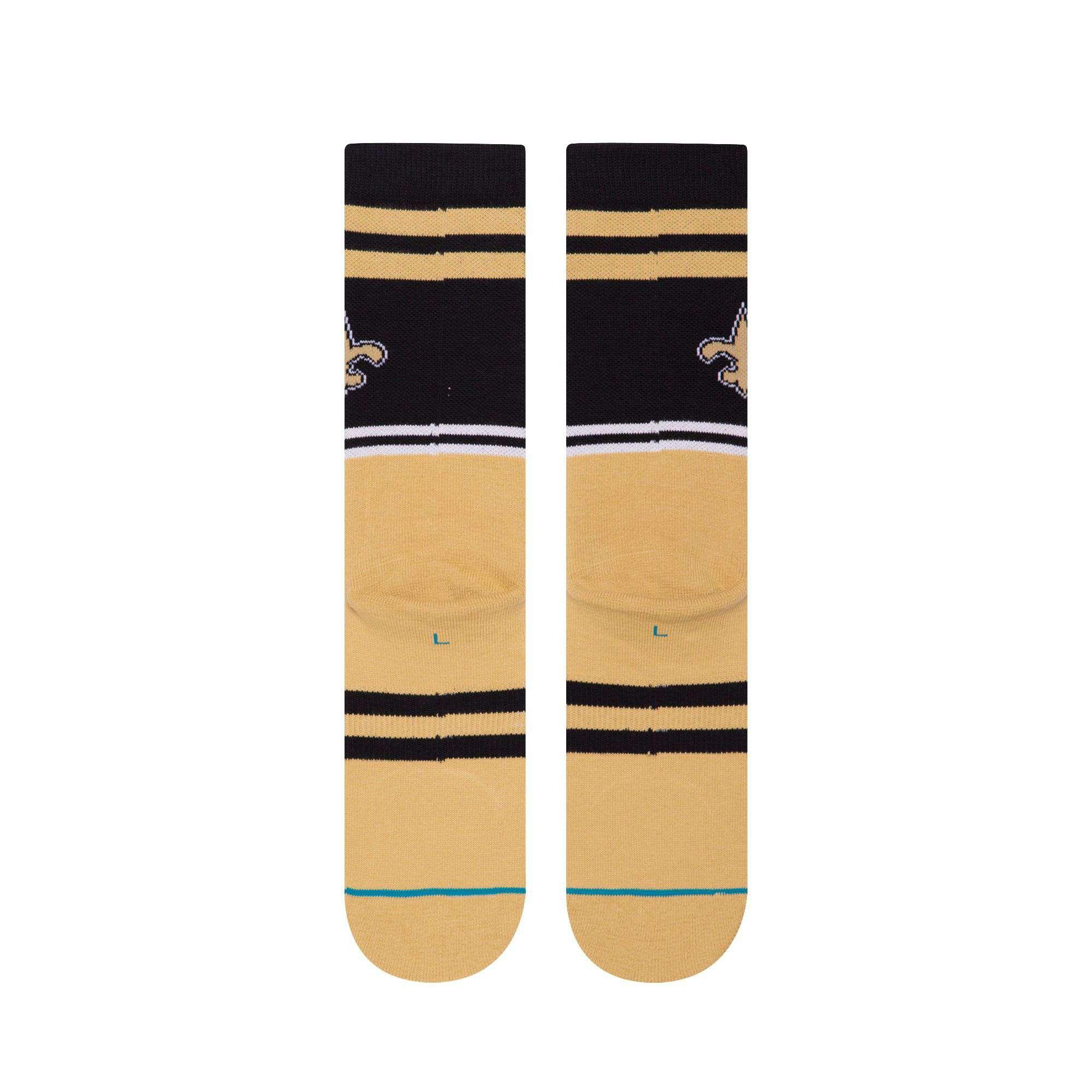Stance Socks New Orleans Saints Stance NFL Logo Stripe Crew Socks - Gold/Black