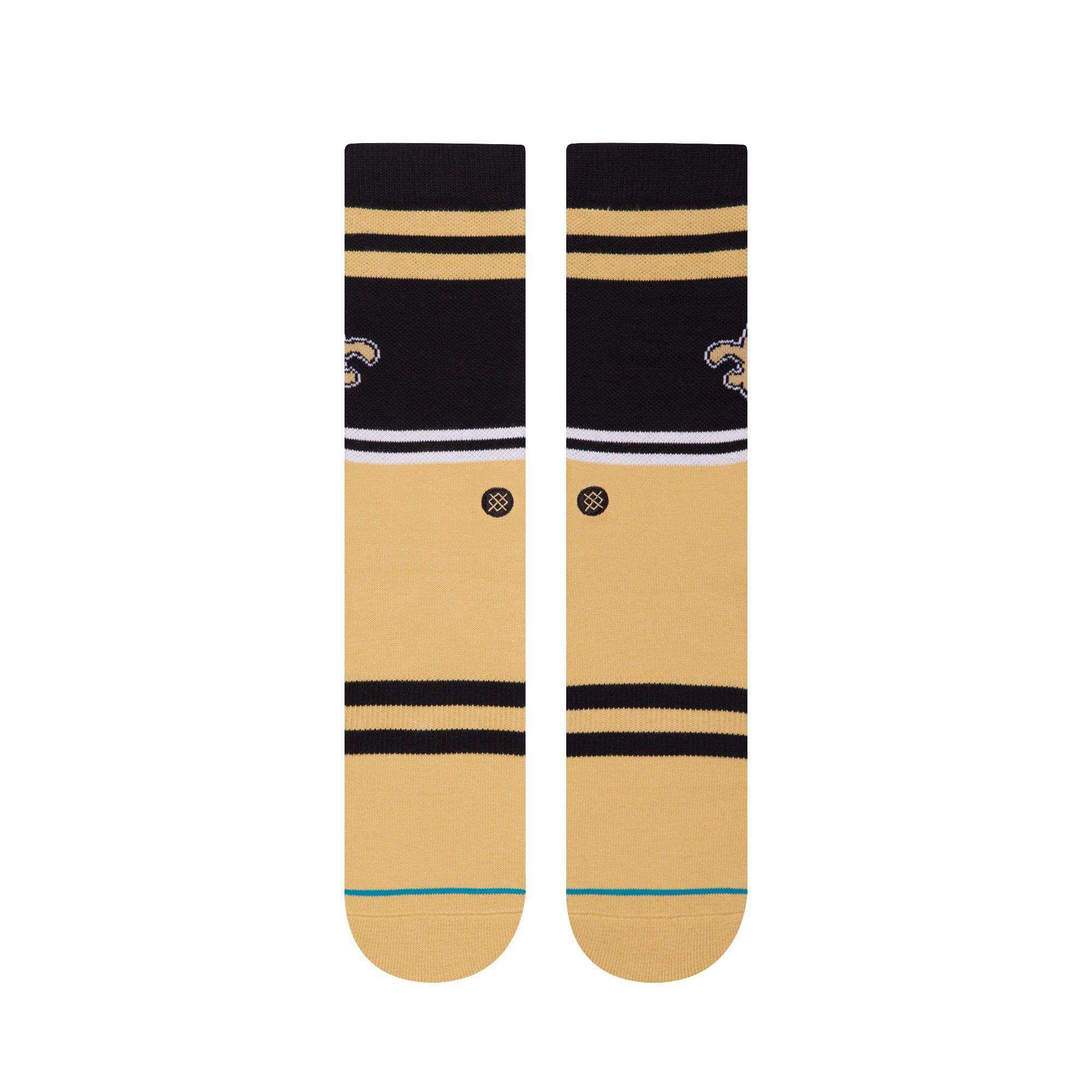 Stance Socks New Orleans Saints Stance NFL Logo Stripe Crew Socks - Gold/Black