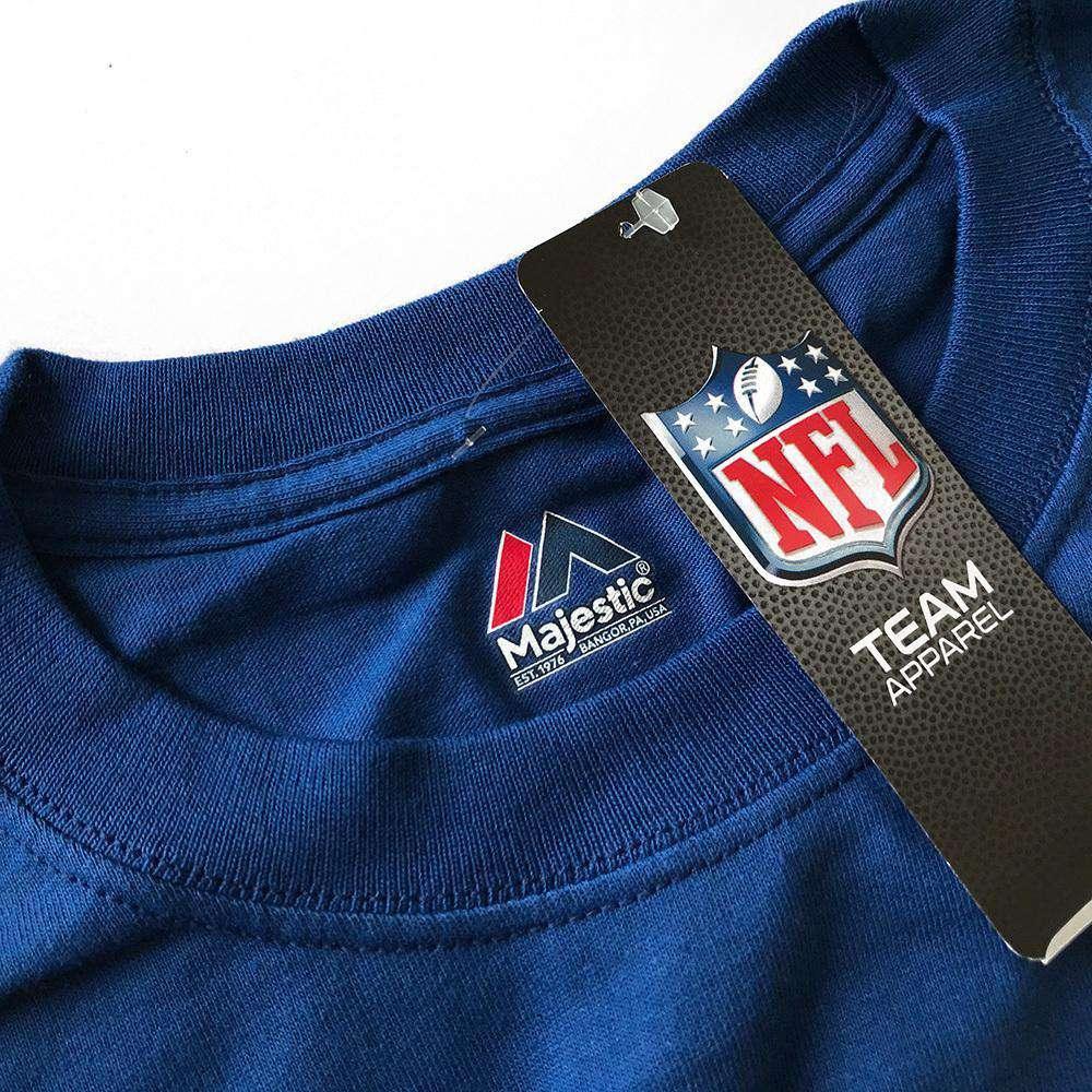 Majestic Athletic T-Shirts New York Giants Majestic NFL Critical Victory T-Shirt - Blue