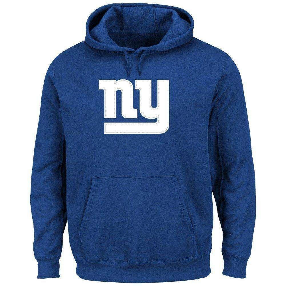 Majestic Athletic Jumpers New York Giants Majestic NFL Tek Patch Hoodie Jumper - Blue