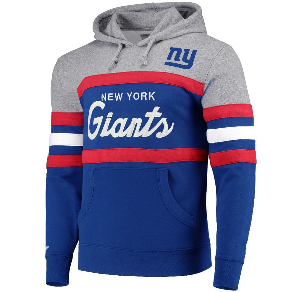 Mitchell And Ness Jumpers New York Giants Mitchell & Ness NFL Head Coach Premium Hoodie Jumper - Blue