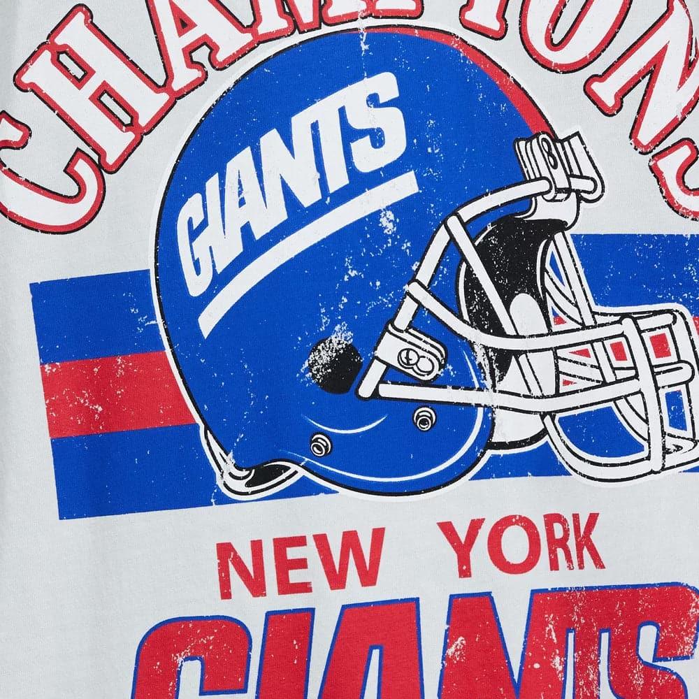 Mitchell And Ness T-Shirts New York Giants Mitchell & Ness NFL XXI Champs Vintage T-Shirt - Vintage White