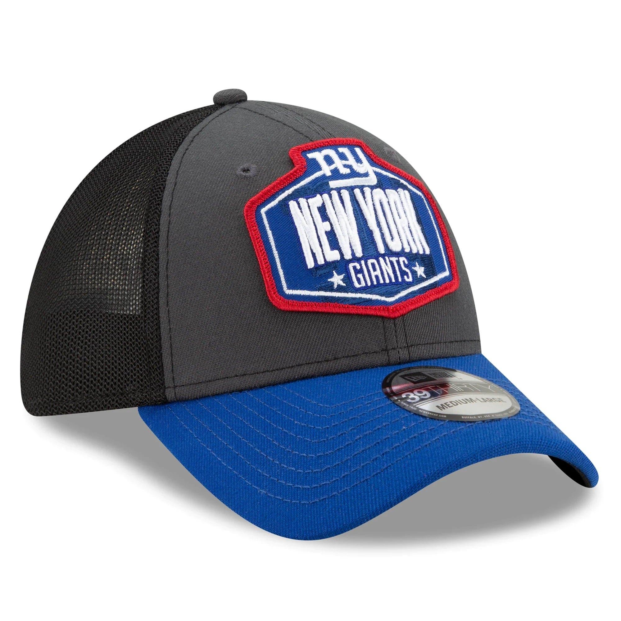 New Era Caps New York Giants New Era 2021 NFL Draft 39THIRTY Flex Fit Curve Hat - Graphite