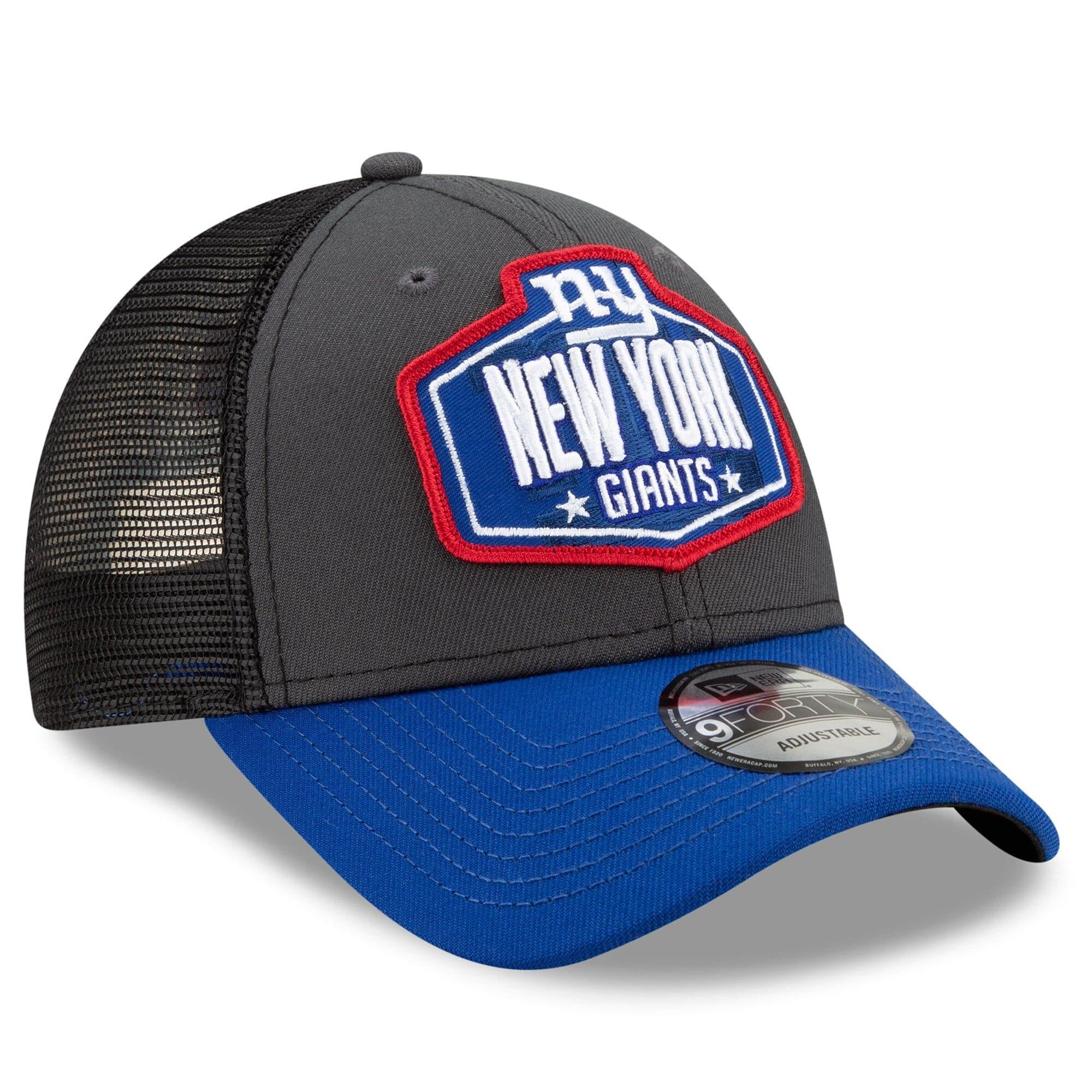 New Era Caps New York Giants New Era 2021 NFL Draft 9FORTY Snapback Curve Hat - Graphite