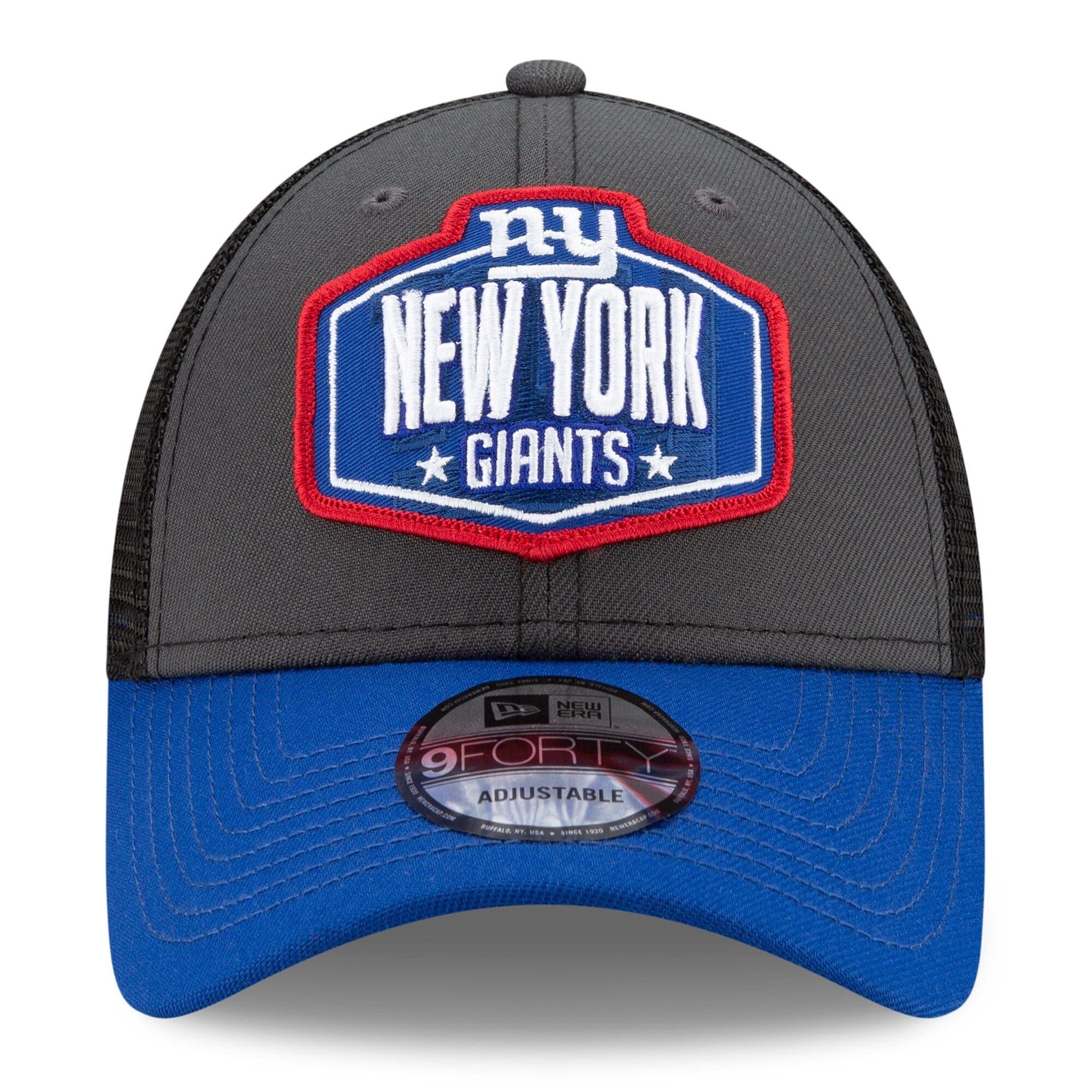 New Era Caps New York Giants New Era 2021 NFL Draft 9FORTY Snapback Curve Hat - Graphite