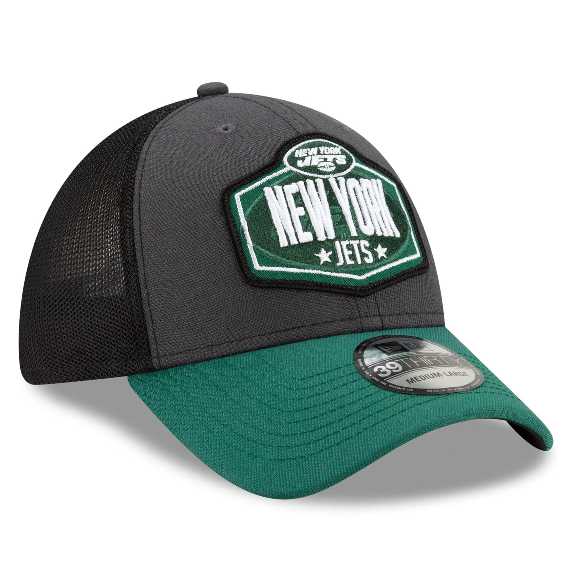 New Era Caps New York Jets New Era 2021 NFL Draft 39THIRTY Flex Fit Curve Hat - Graphite