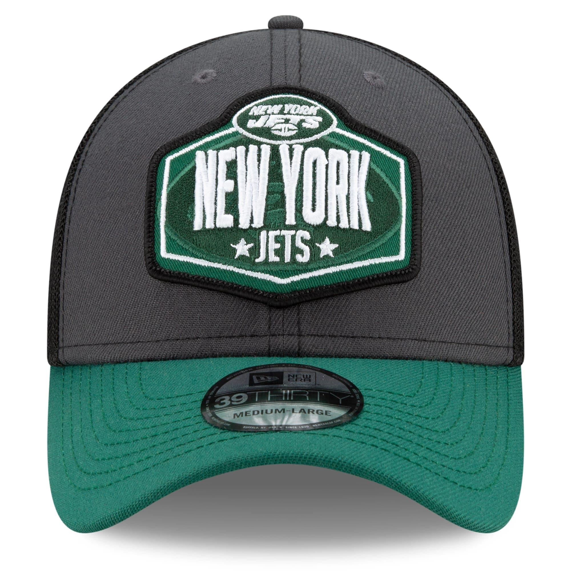 New Era Caps New York Jets New Era 2021 NFL Draft 39THIRTY Flex Fit Curve Hat - Graphite
