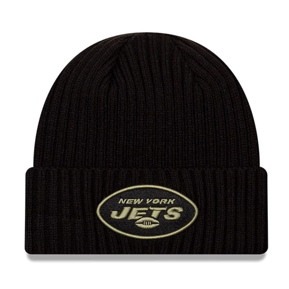 New Era Beanies New York Jets New Era NFL 2020 Salute To Service Cuffed Knit Beanie - Black