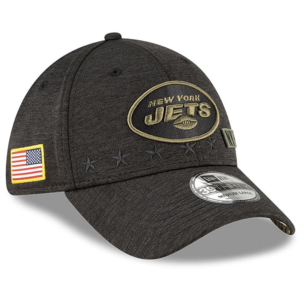 New Era Caps New York Jets New Era NFL 2020 Sideline 39THIRTY Flex Fit Curve Hat - Black