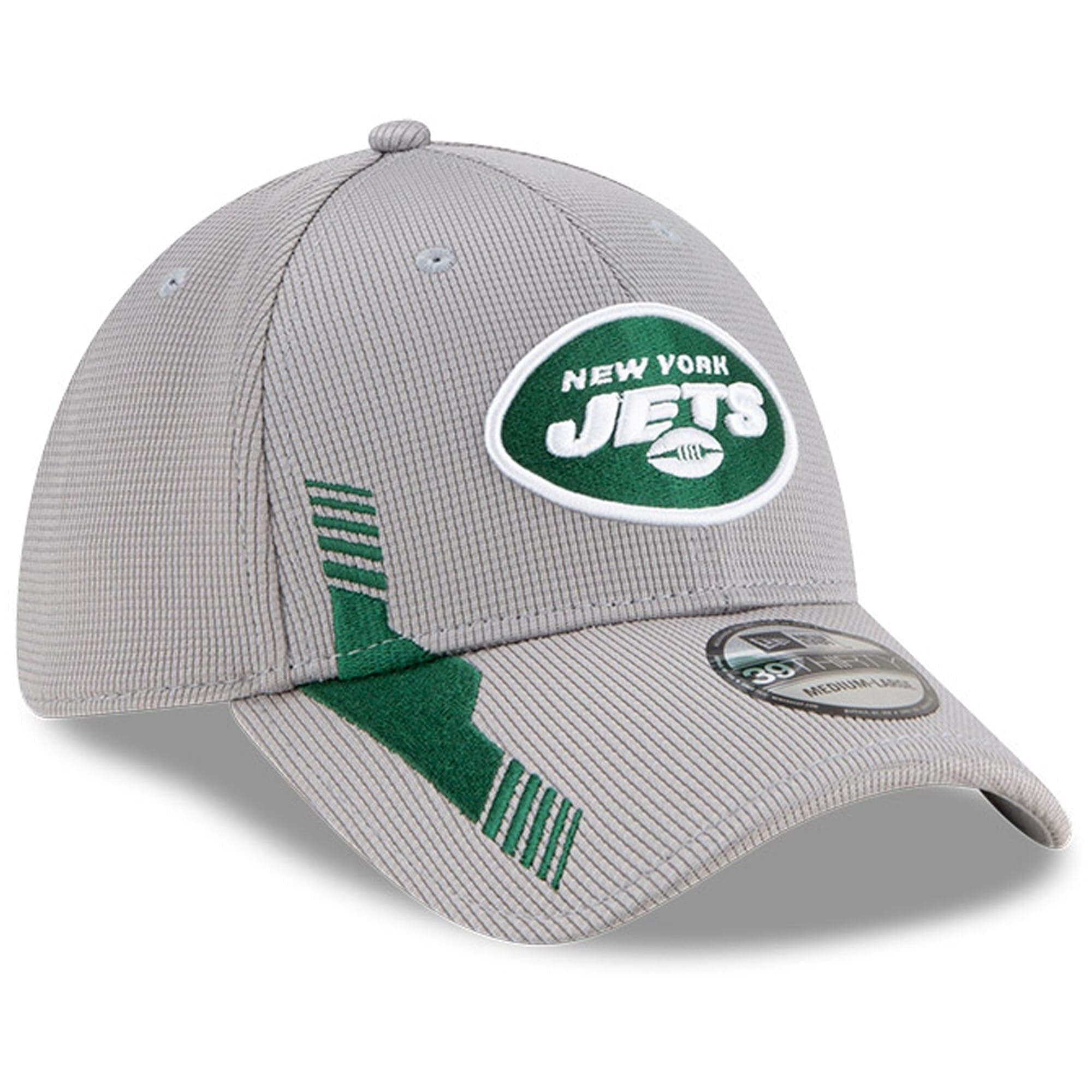 New Era Caps New York Jets New Era NFL 2021 Sideline Home 39THIRTY Flex Fit Hat - Grey