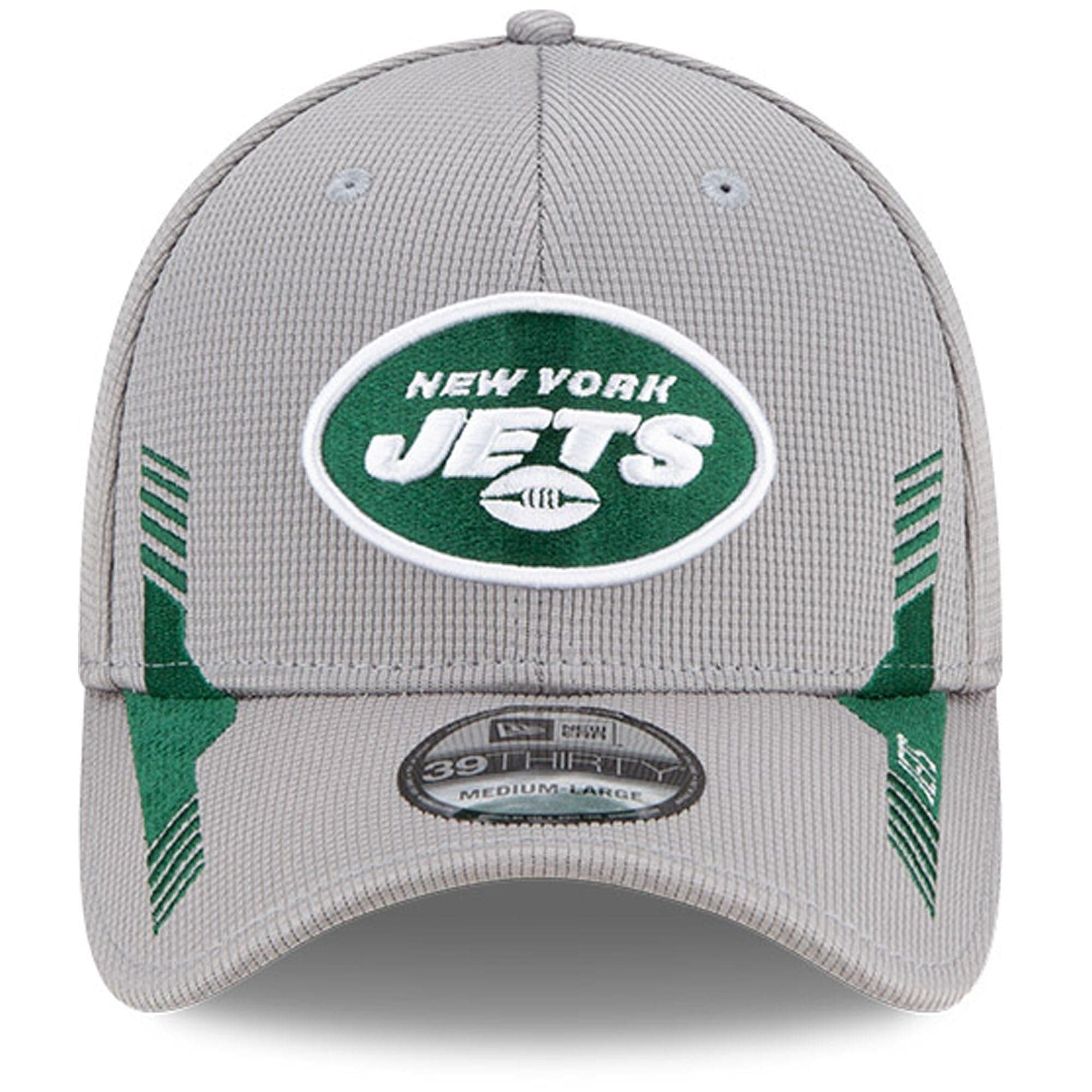 New Era Caps New York Jets New Era NFL 2021 Sideline Home 39THIRTY Flex Fit Hat - Grey