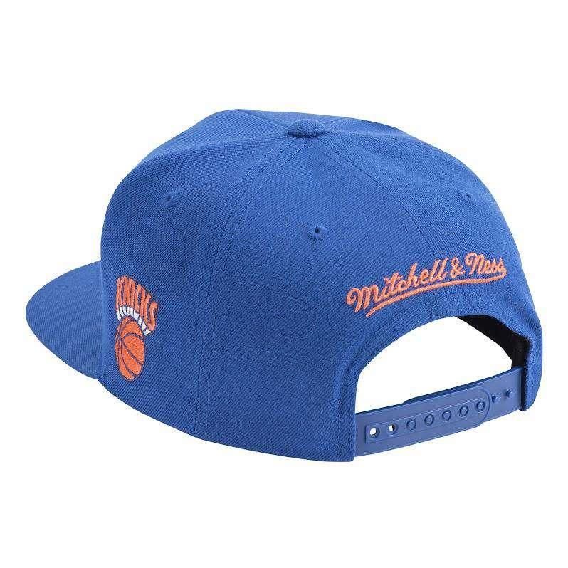 Mitchell And Ness Caps New York Knicks Mitchell & Ness NBA Faded Gothic Snapback Hat - Blue