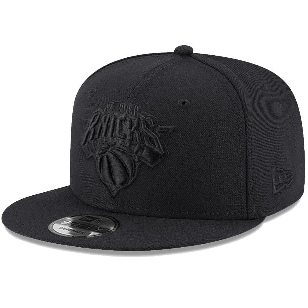 New Era Caps New York Knicks New Era NBA Black On Black 9FIFTY Snapback Hat