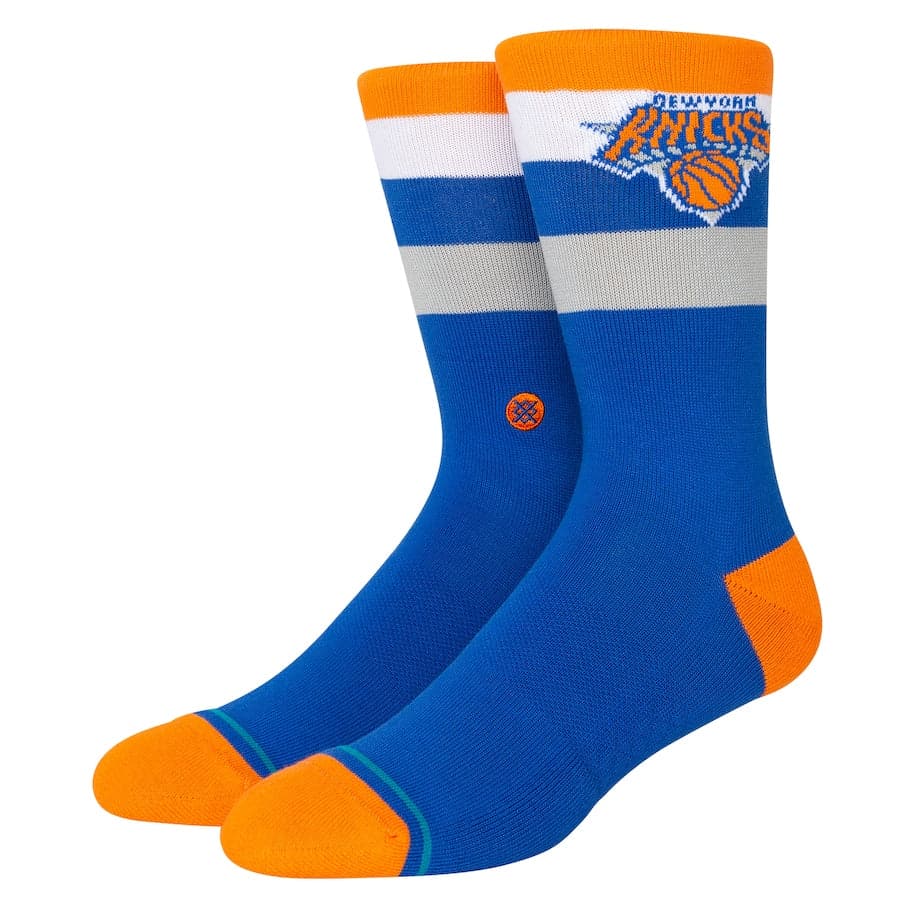 Stance Socks Large (9-12 US) New York Knicks Stance NBA Stripe Crew Socks - Blue