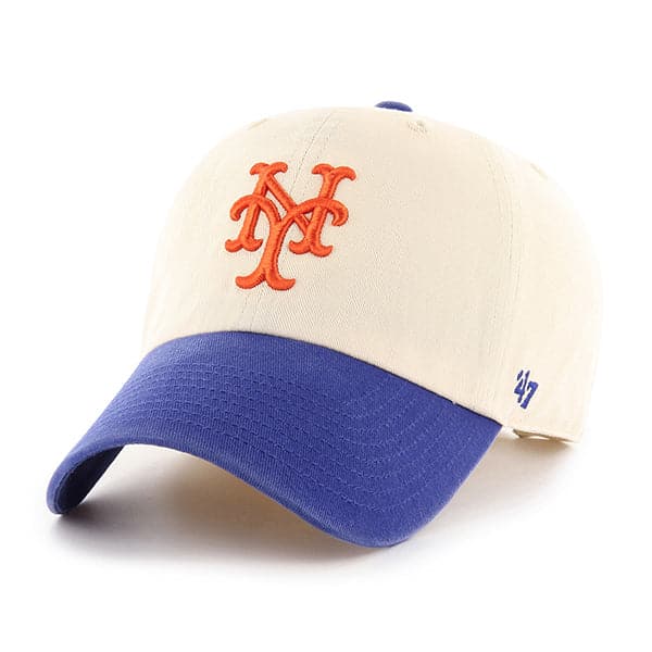 47 Brand Caps New York Mets '47 MLB Cooperstown 2 Tone Clean Up Stapback Hat - Natural