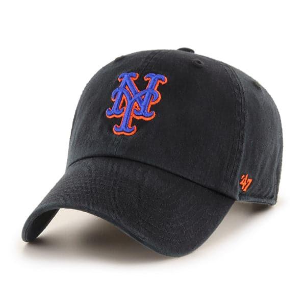 47 Brand Caps New York Mets '47 MLB Team Alt Clean Up Strapback Hat - Black