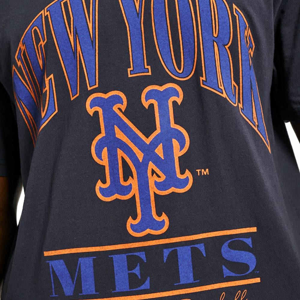 Majestic Athletic T-Shirts New York Mets Majestic MLB Classic Arch Vintage T-Shirt - Faded Black