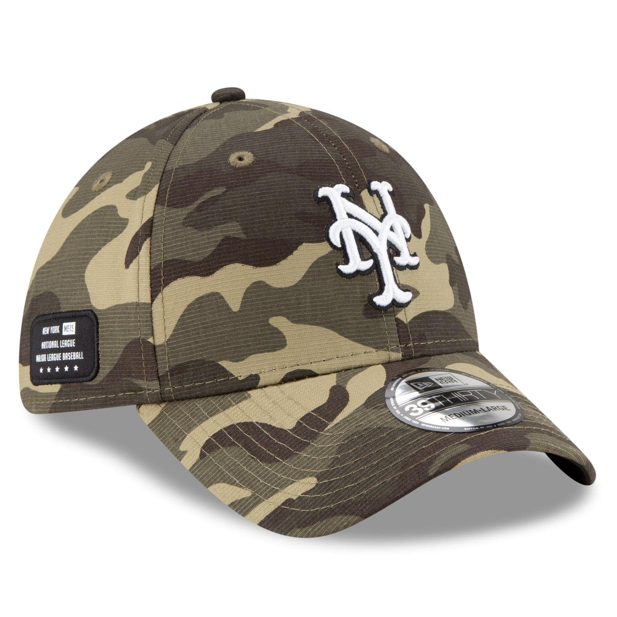 New Era Caps New York Mets New Era MLB 2021 Armed Forces 39THIRTY Flex Fit Curve Hat - Camo