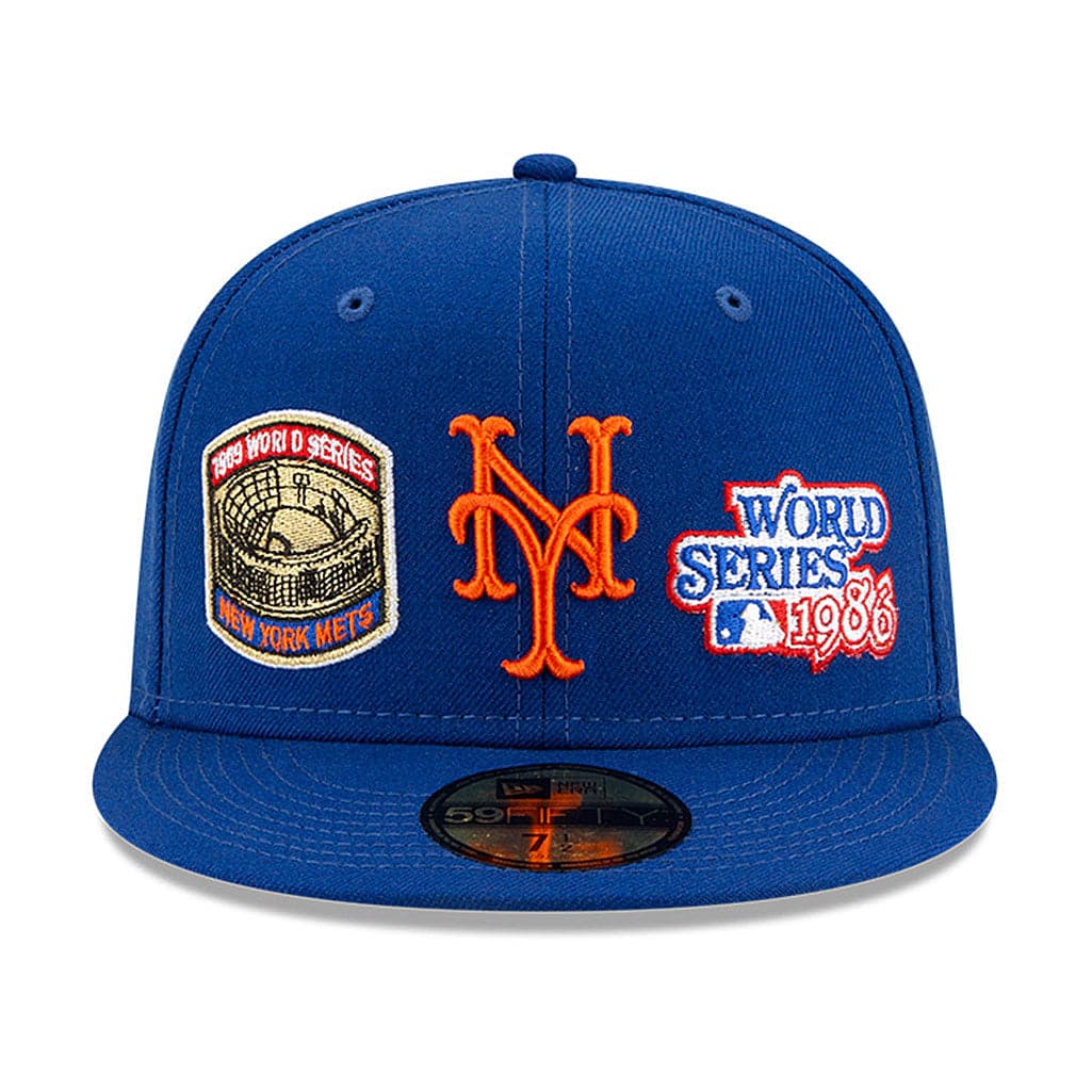 New Era Caps New York Mets New Era MLB Champions Patch 59FIFTY Fitted Hat - Blue