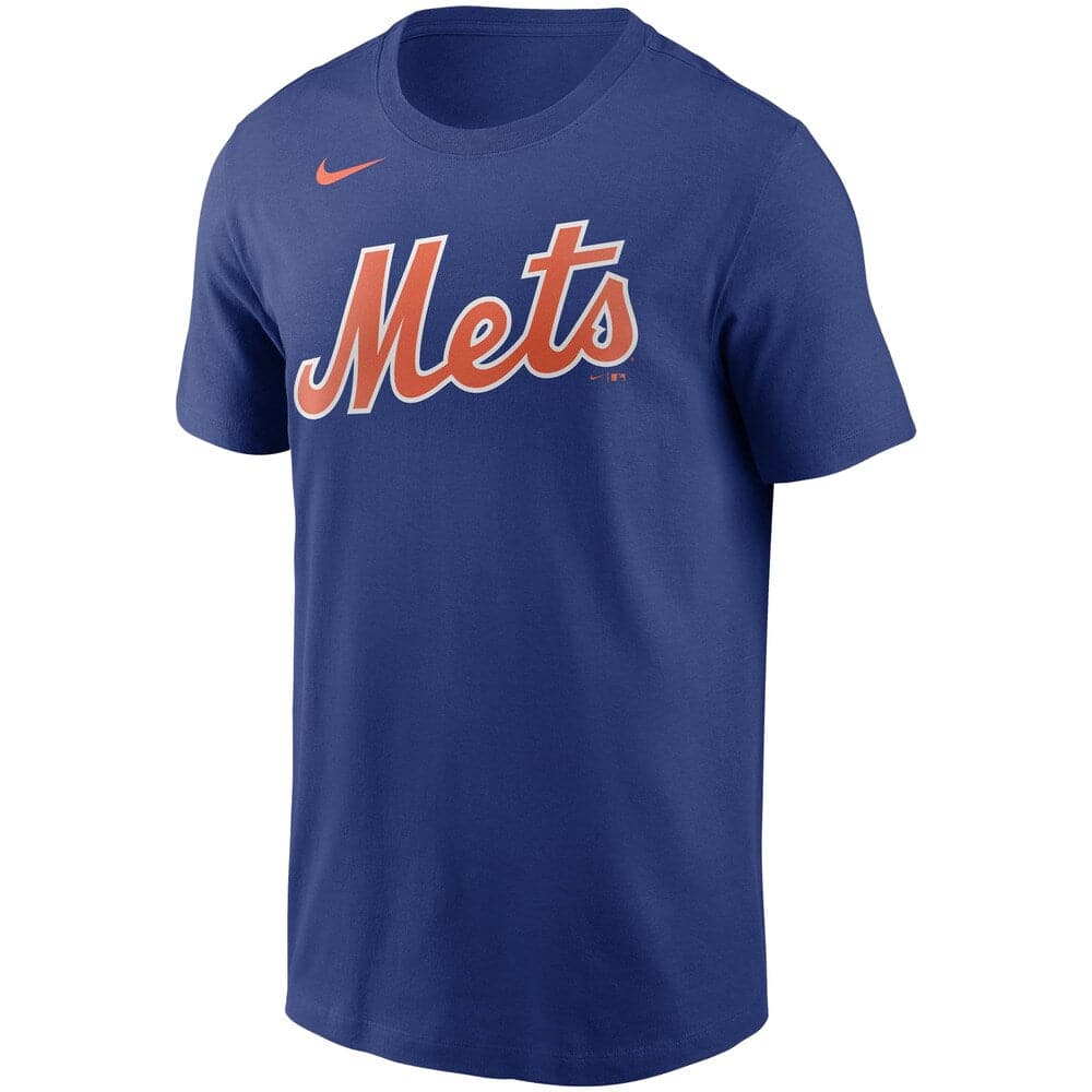 Nike T-Shirts New York Mets Nike MLB Team Wordmark T-Shirt - Blue