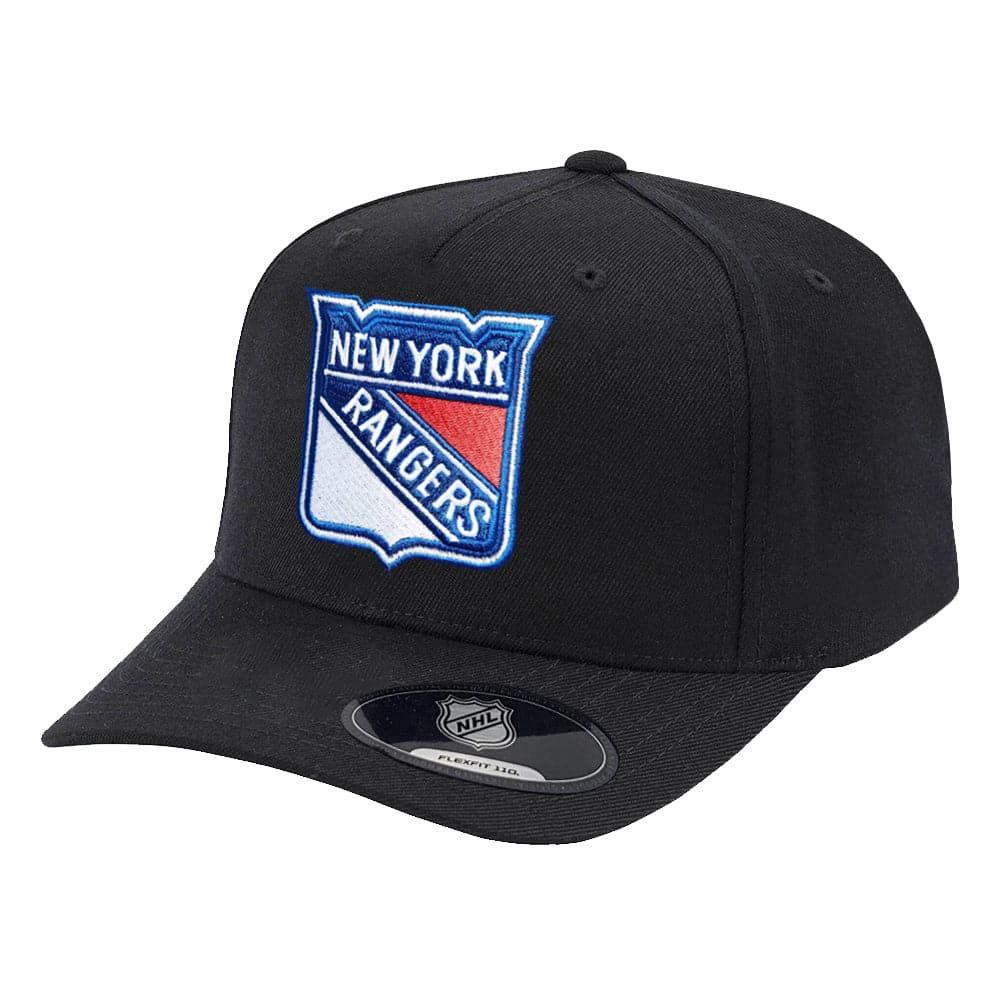 NHL Branded Caps New York Rangers NHL Team Logo 110 Curve Snapback Hat - Black