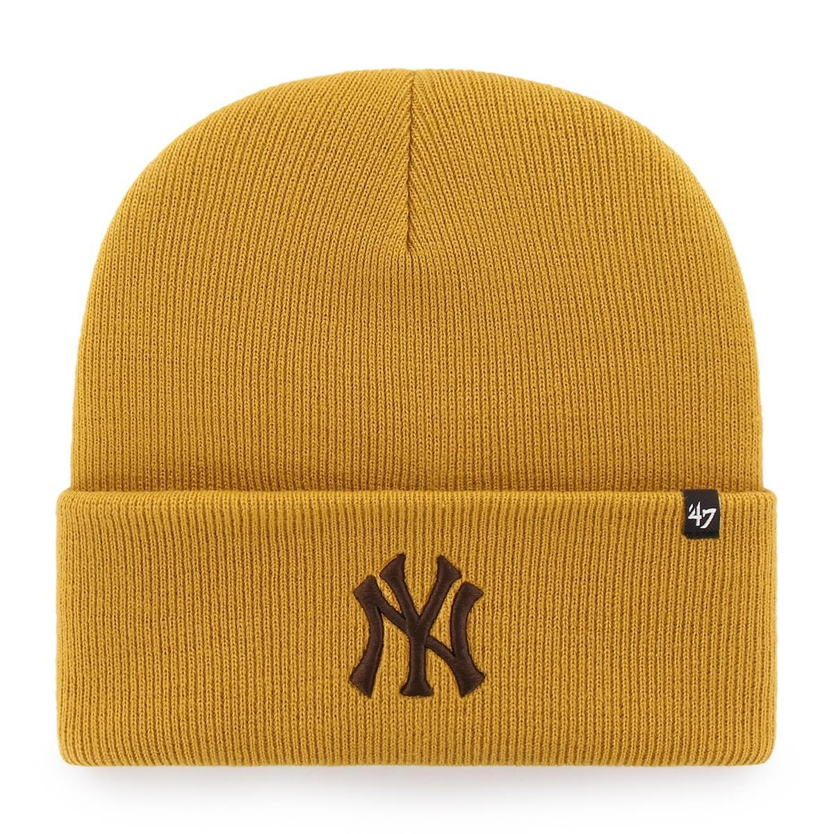 47 Brand Beanies New York Yankees '47 MLB Haymaker Raised Cuff Knit Beanie - Wheat