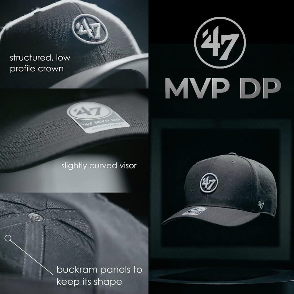 47 Brand Caps New York Yankees '47 MLB Metallic Cold Zone MVP DP Pre-Curved Snapback Hat - Black